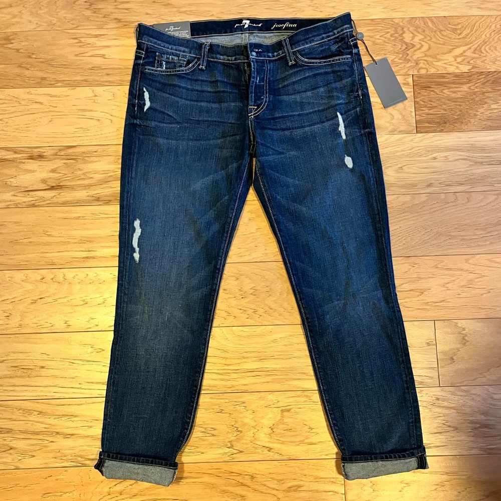 7 For All Mankind Josefina Skinny Boyfriend Jeans Size 30